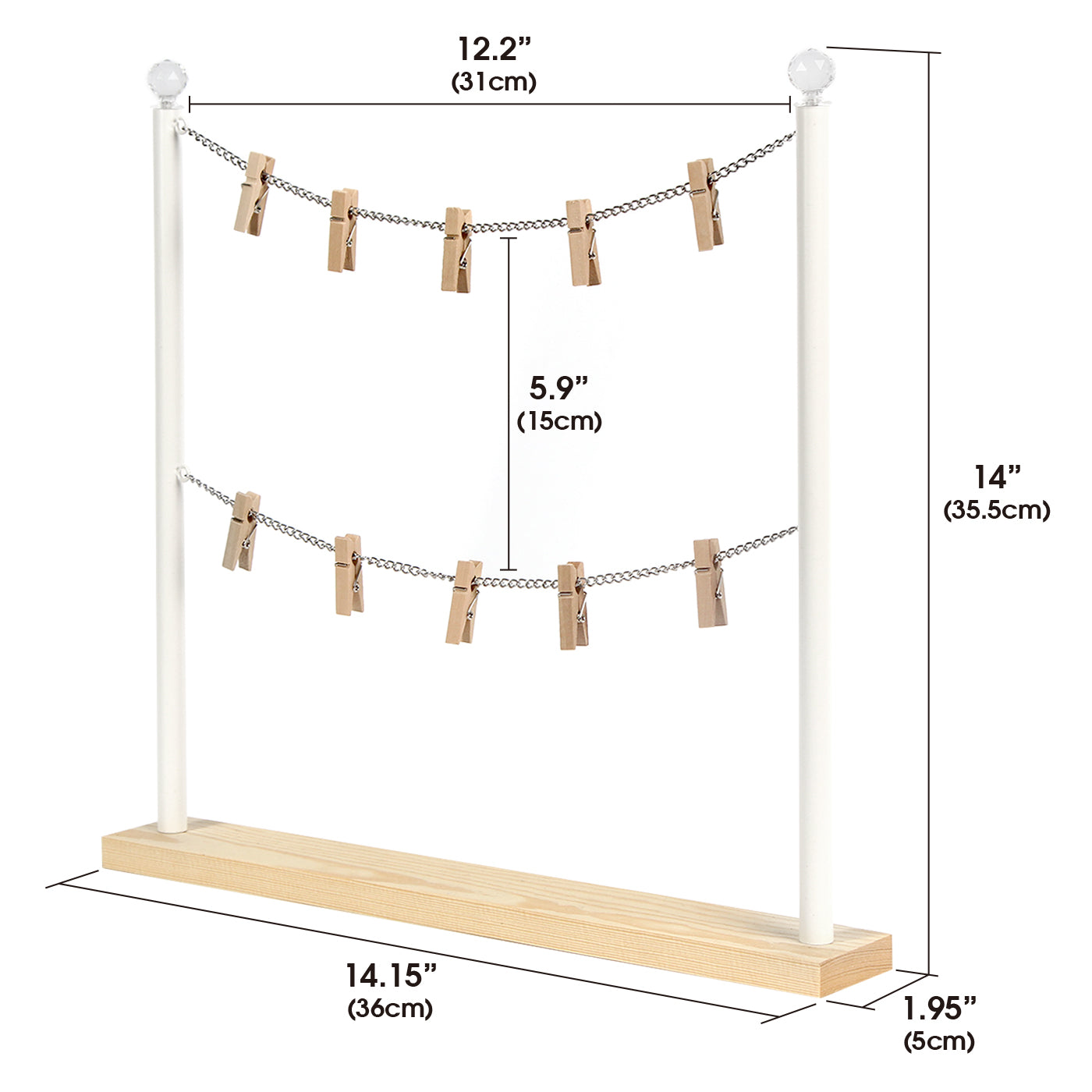 Jackcube Design Home Office Stand Foto Legno 10 Clip Catena