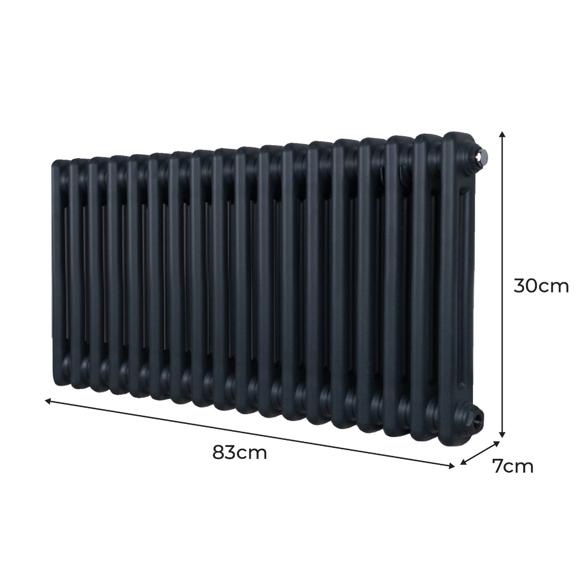 Q-Rax Radiatore 2 Colonne Termosifone Antracite 300x832 mm