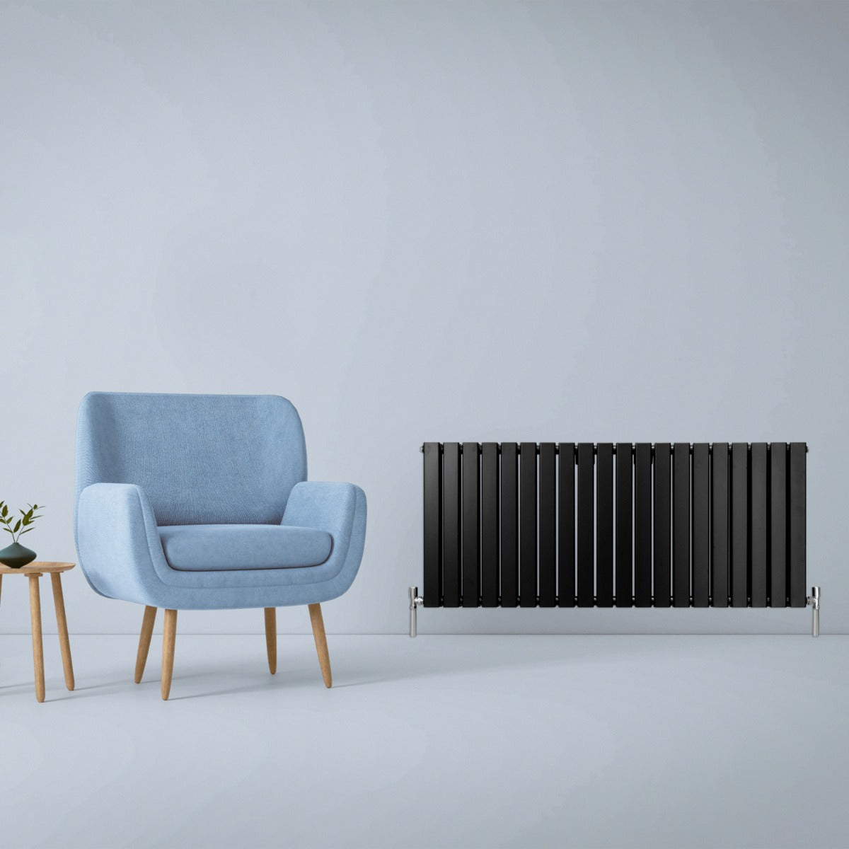 Q-Rax Radiatore Piatti 60x140cm Termosifone Nero Opaco Acciaio