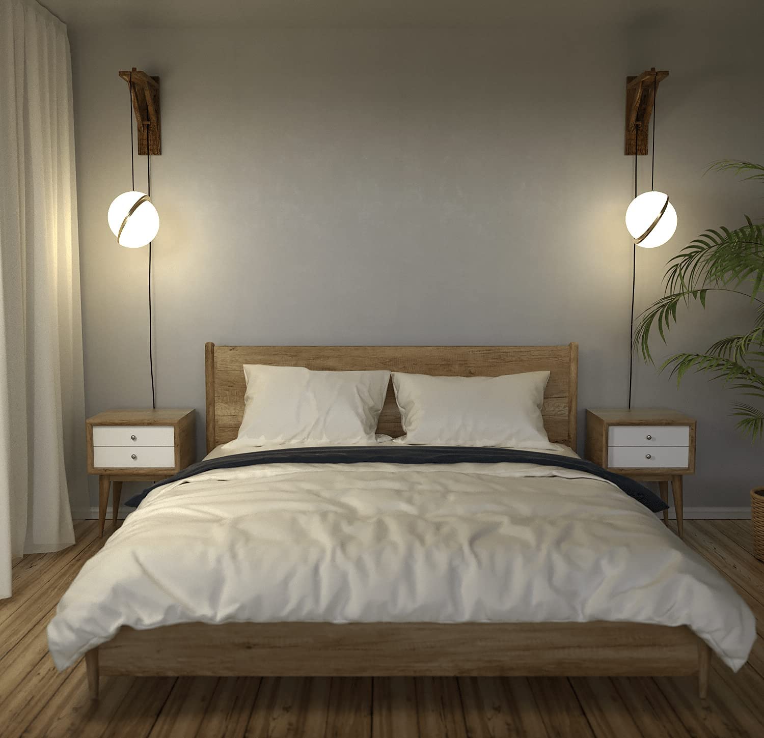 Jackcube Design mensola parete legno massello set 2 pezzi