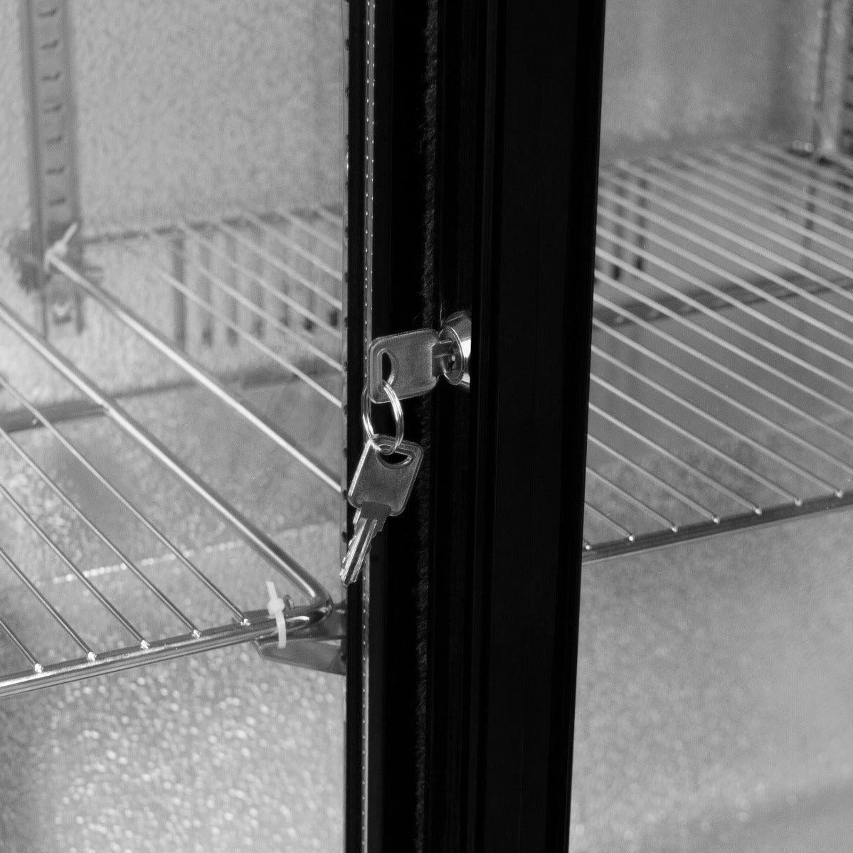 Q-Rax Frigorifero Bar Doppia Porta Scorrevole 208L Vetrina