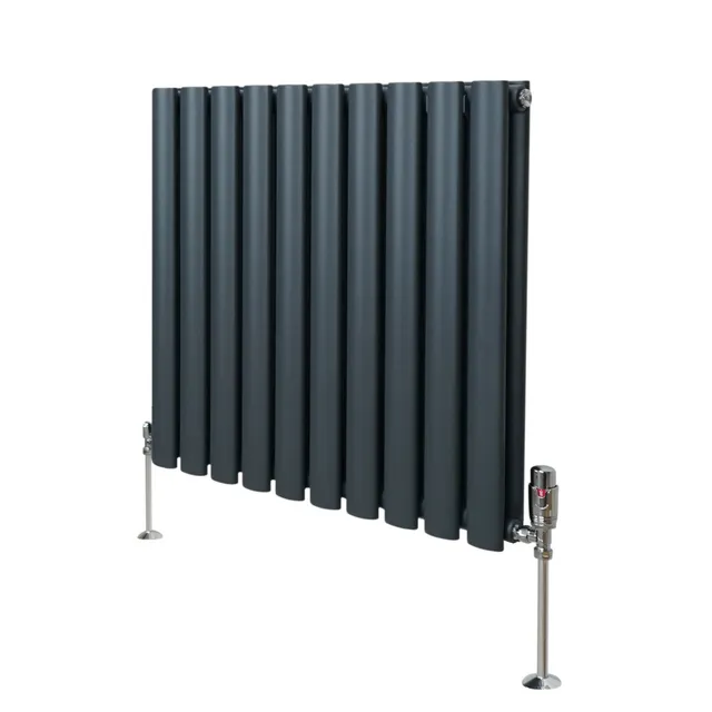 Q-Rax Radiatore Colonna Ovale 600x600 Grigio Antracite