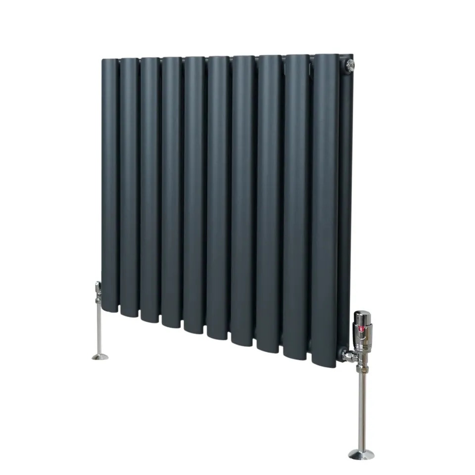 Q-Rax Radiatore Colonna Ovale 600x600 Grigio Antracite