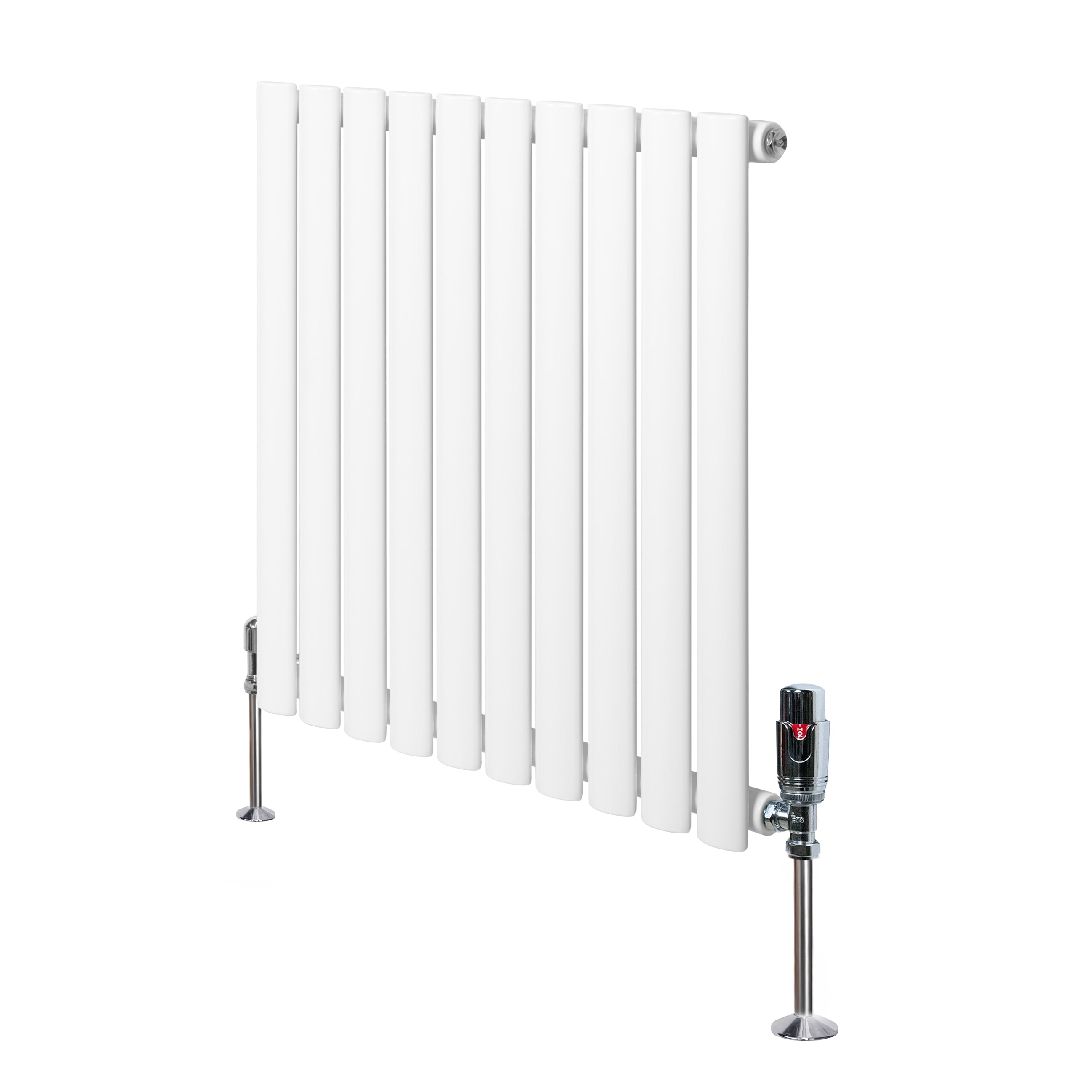 Q-Rax Radiatore Ovale 600x600 Bianco con Valvole