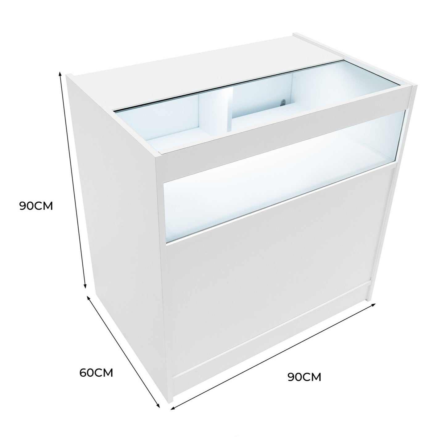 Q-Rax B900 bancone da negozio bianco LED vetrina