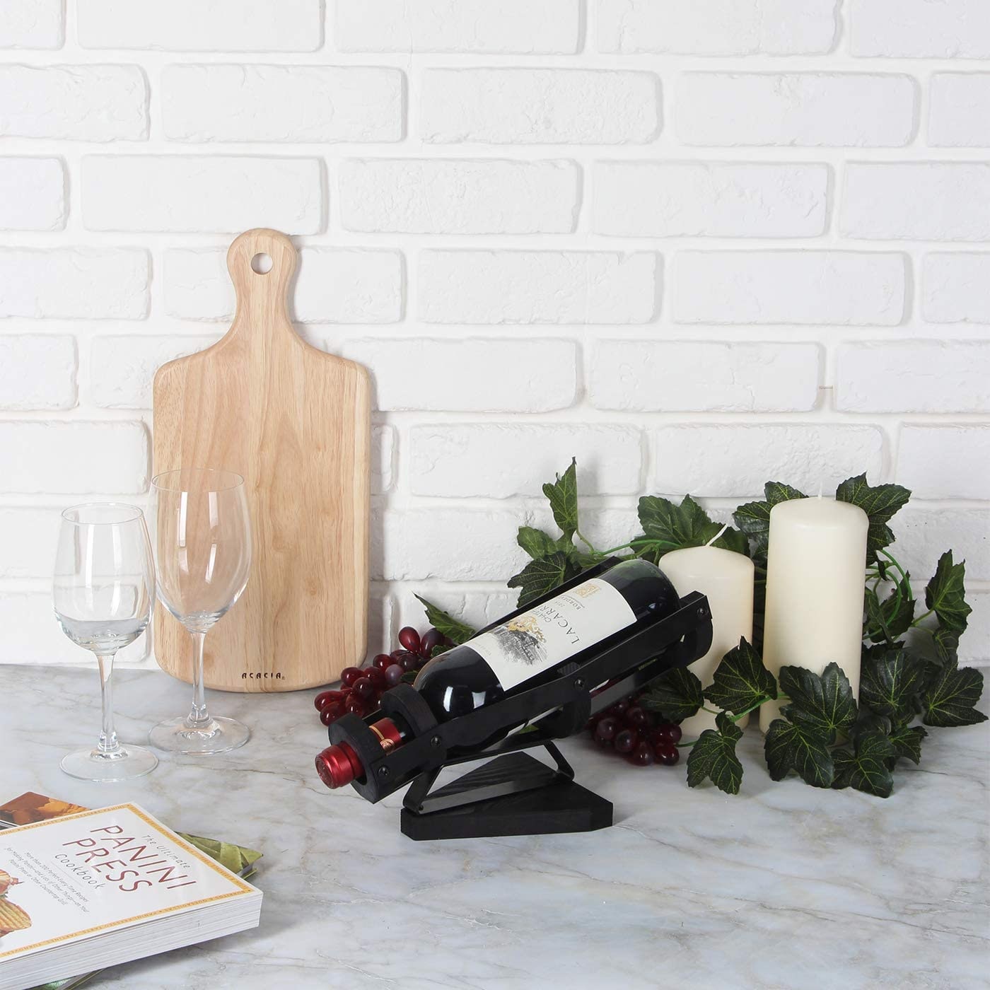 JackCube Design Kitchen Portabottiglie da Banco Nero 750 ml