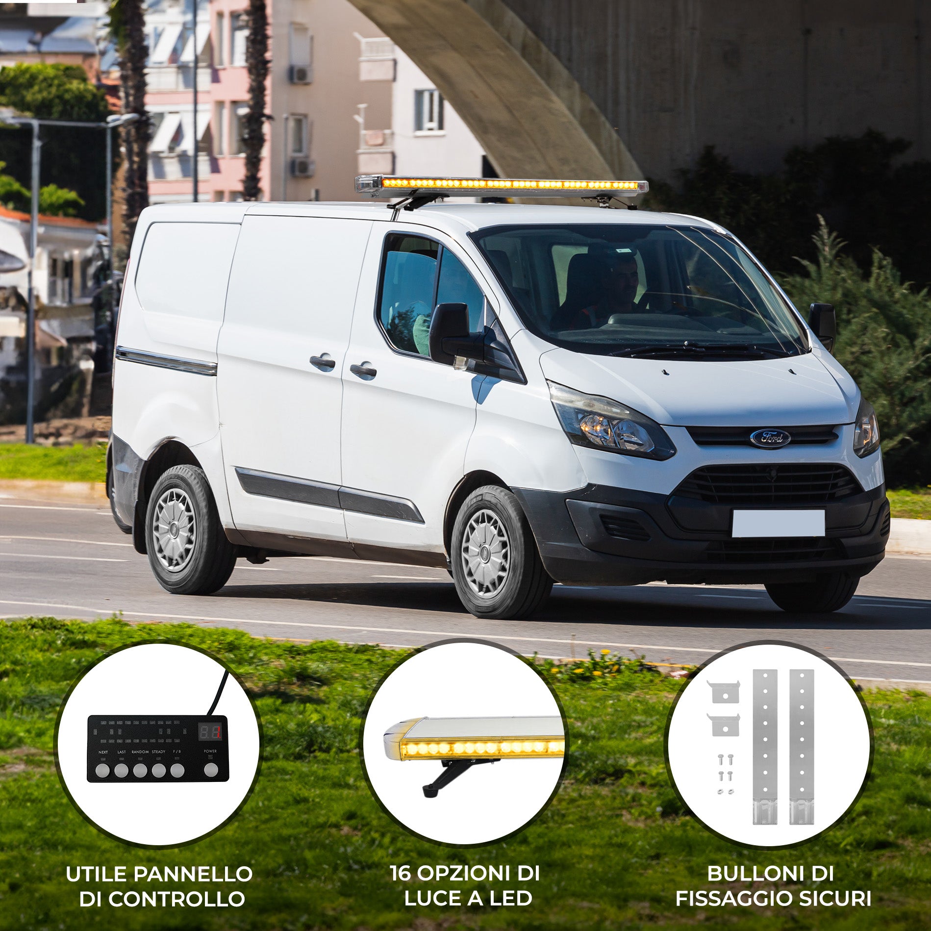 Q-Rax Luce Emergenza Ambra 1200 mm 88 LED IP67