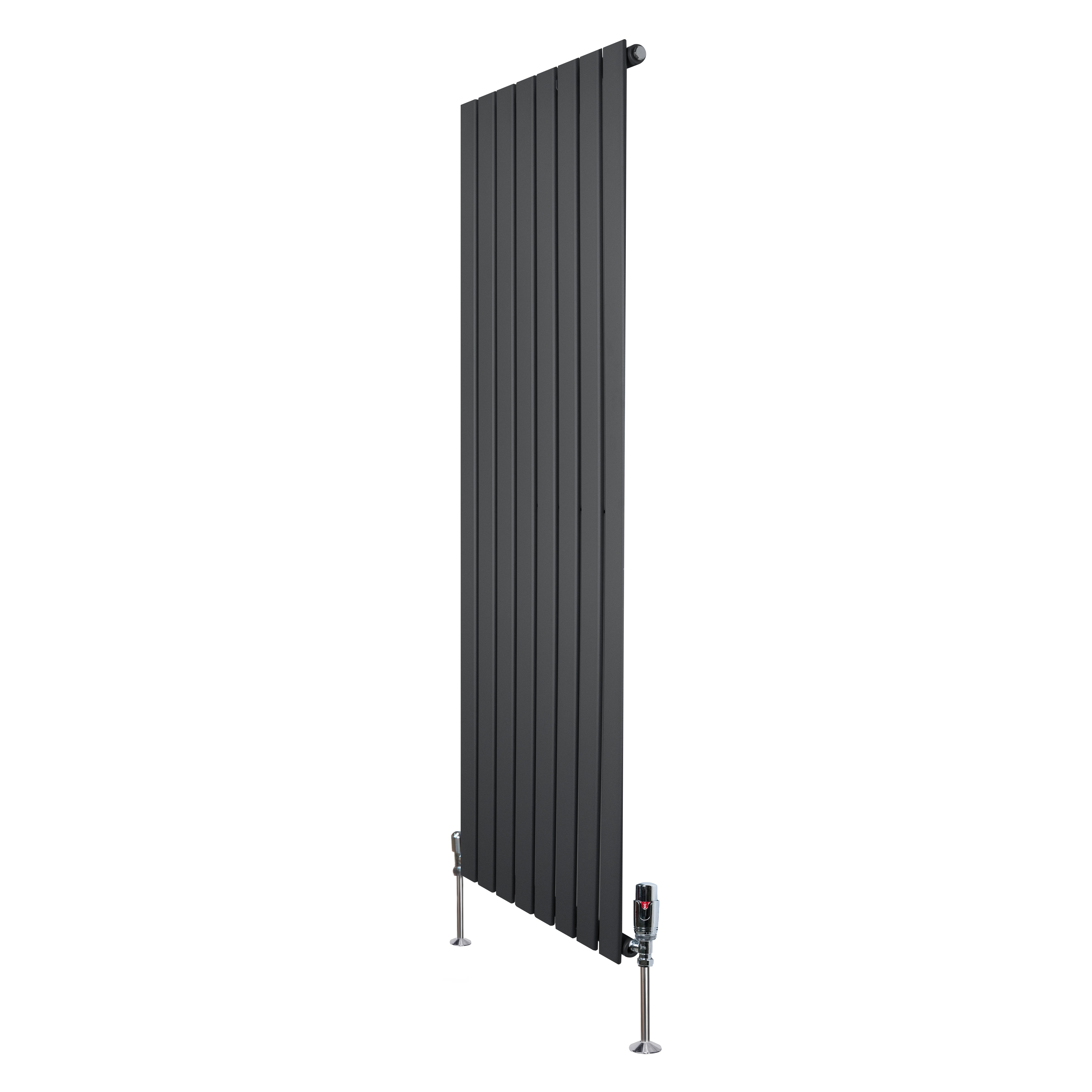 Q-Rax Pannelli Piatti 1600x560 radiatore antracite valvole