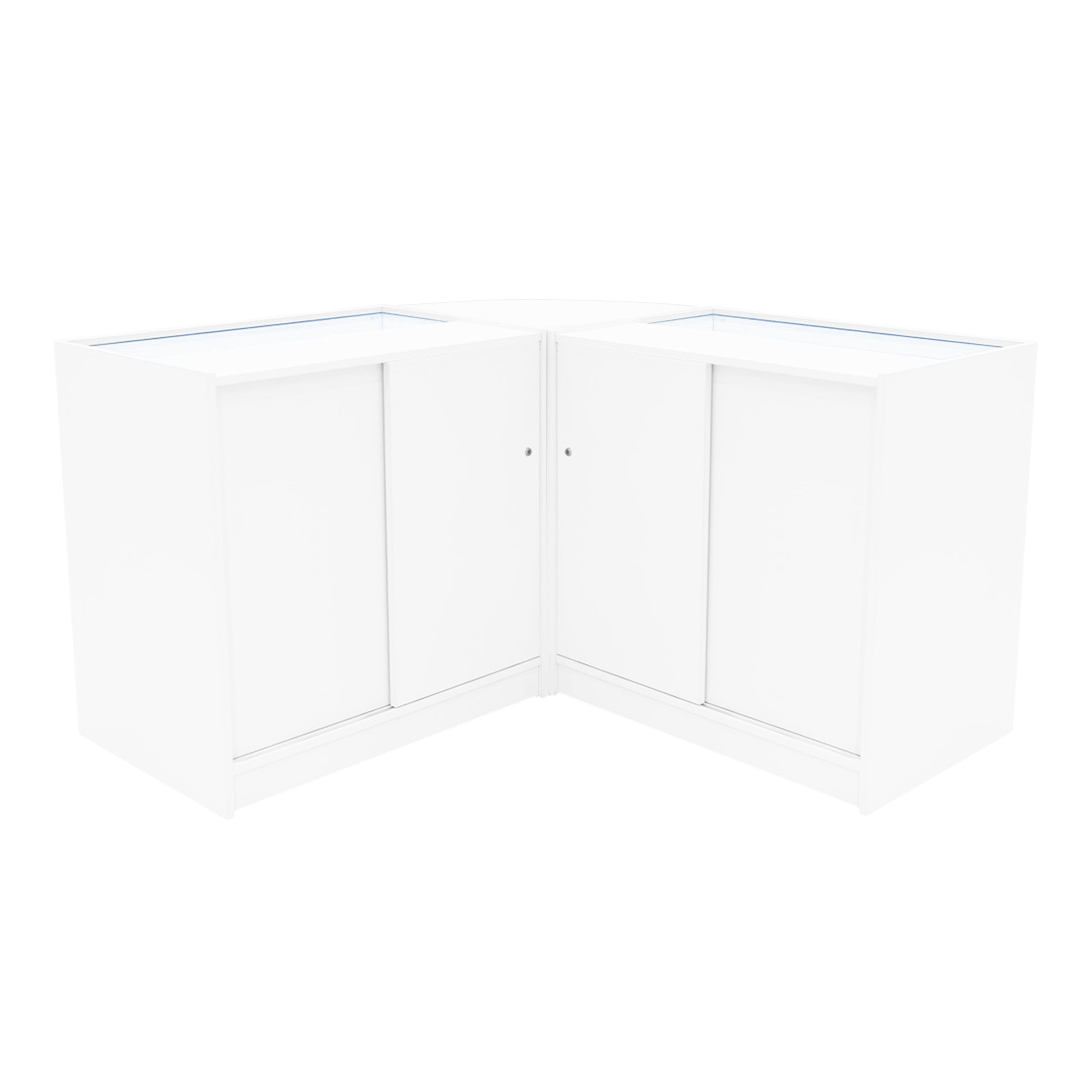 Q-Rax Iris set banconi LED B900x2+CM60 bianco vetro