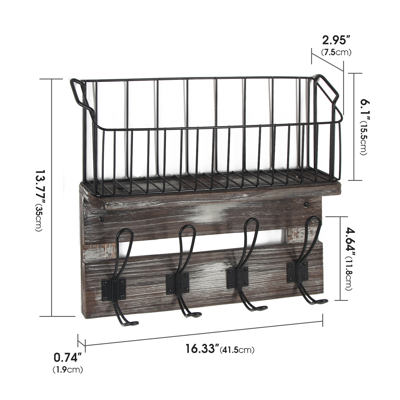 Jackcube Design Entryway Mensola Ingresso 4 Ganci Cesto
