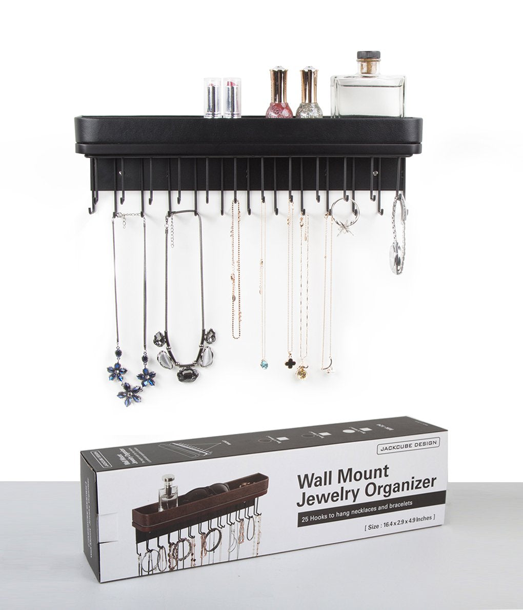 Jackcube Design Organizer Gioielli Parete Nero 25 Ganci Mensola