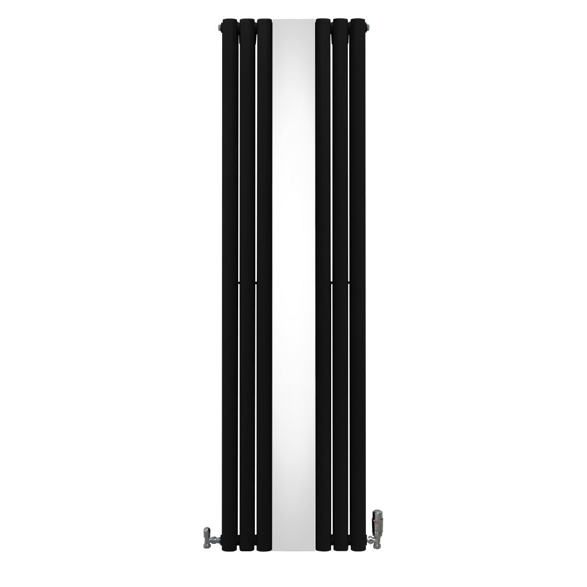 Q-Rax Radiatore nero specchio 1800x500 valvole cromate