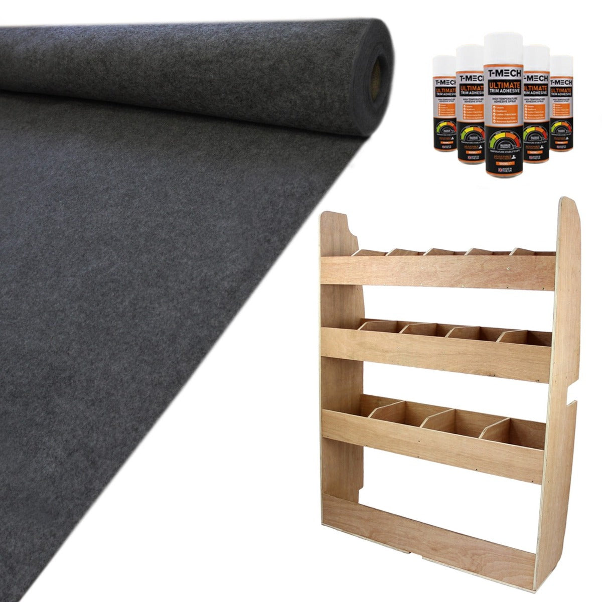 Q-Rax Scaffali da Garage Scaffale Transit + Moquette Grigio Scuro