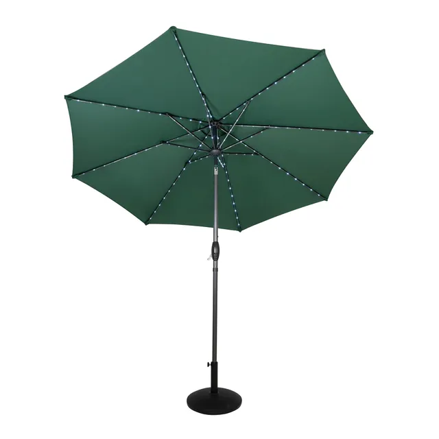Q-Rax 2,7m ombrellone LED verde inclinabile con base
