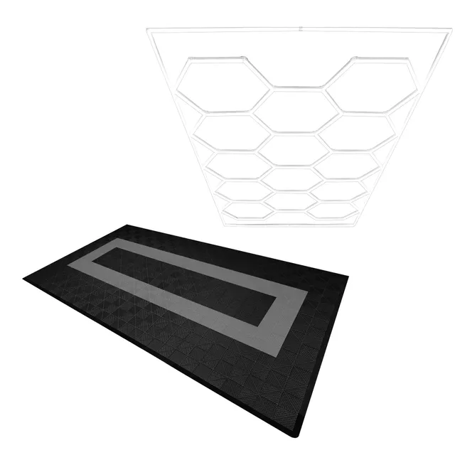 Q-Rax Piastrelle Garage 90 Nere 30 Grigie LED Esagonali 19mq