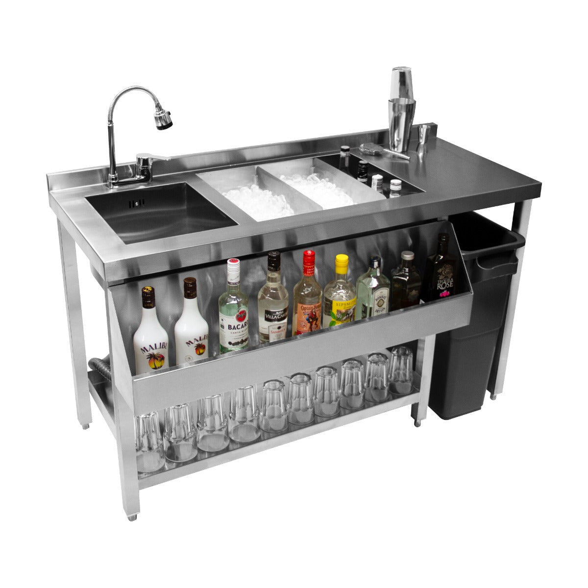 Q-Rax Apparecchi ristorazione Bancone Postazione Barman inox argento