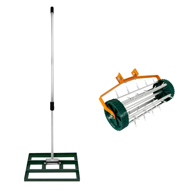 Q-Rax Set 2-in-1 Arieggiatore Livellatore Prato 50 cm Verde