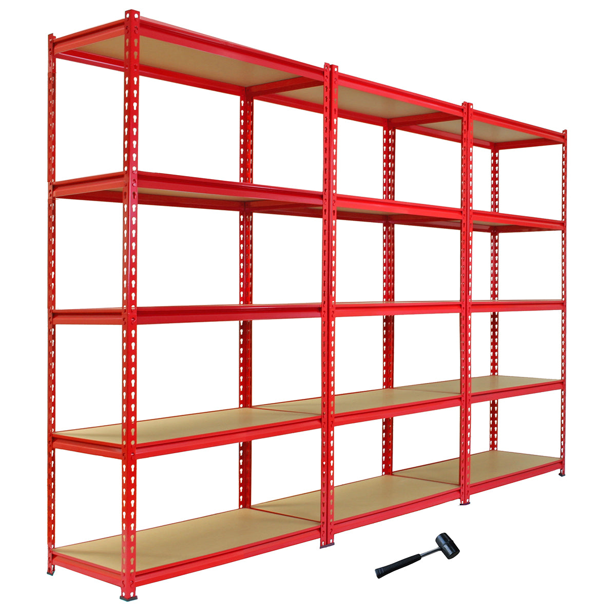 Q-Rax Z-Rax 3 Scaffali Garage Acciaio Rossi 90cm 360kg Senza Bulloni