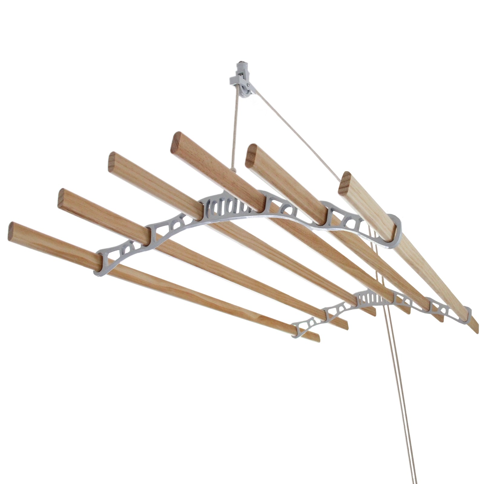 Q-Rax Accessori casa stendibiancheria soffitto 120 cm bianco legno