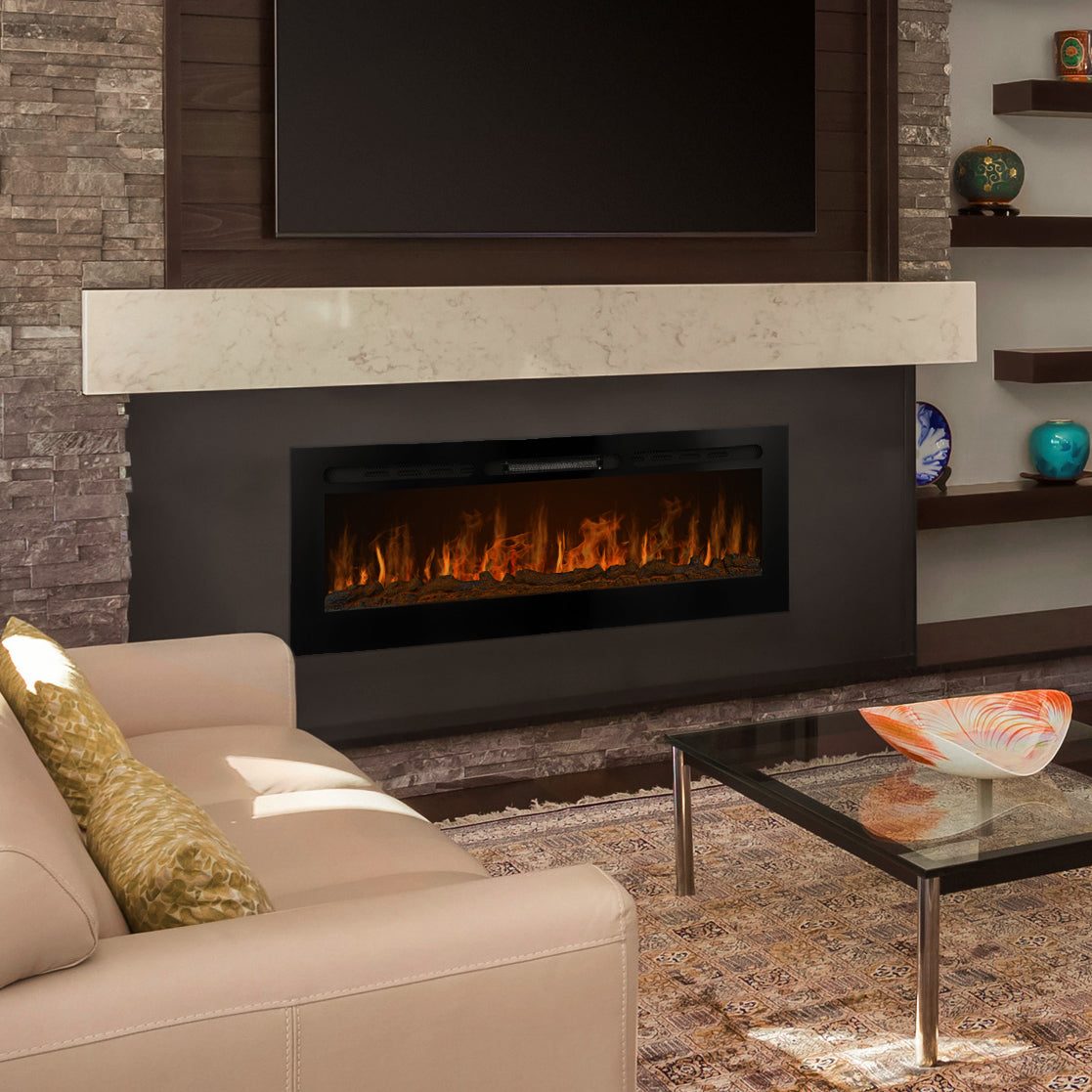 Q-Rax Caminetto Elettrico Incasso 50 Pollici Nero 1850W