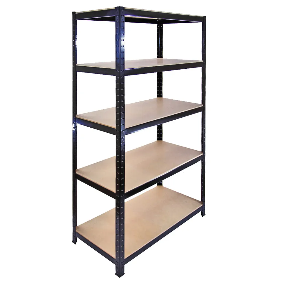 Q-Rax Scaffali T-Rax Scaffale Garage 90x45 Nero 5 Ripiani 280kg