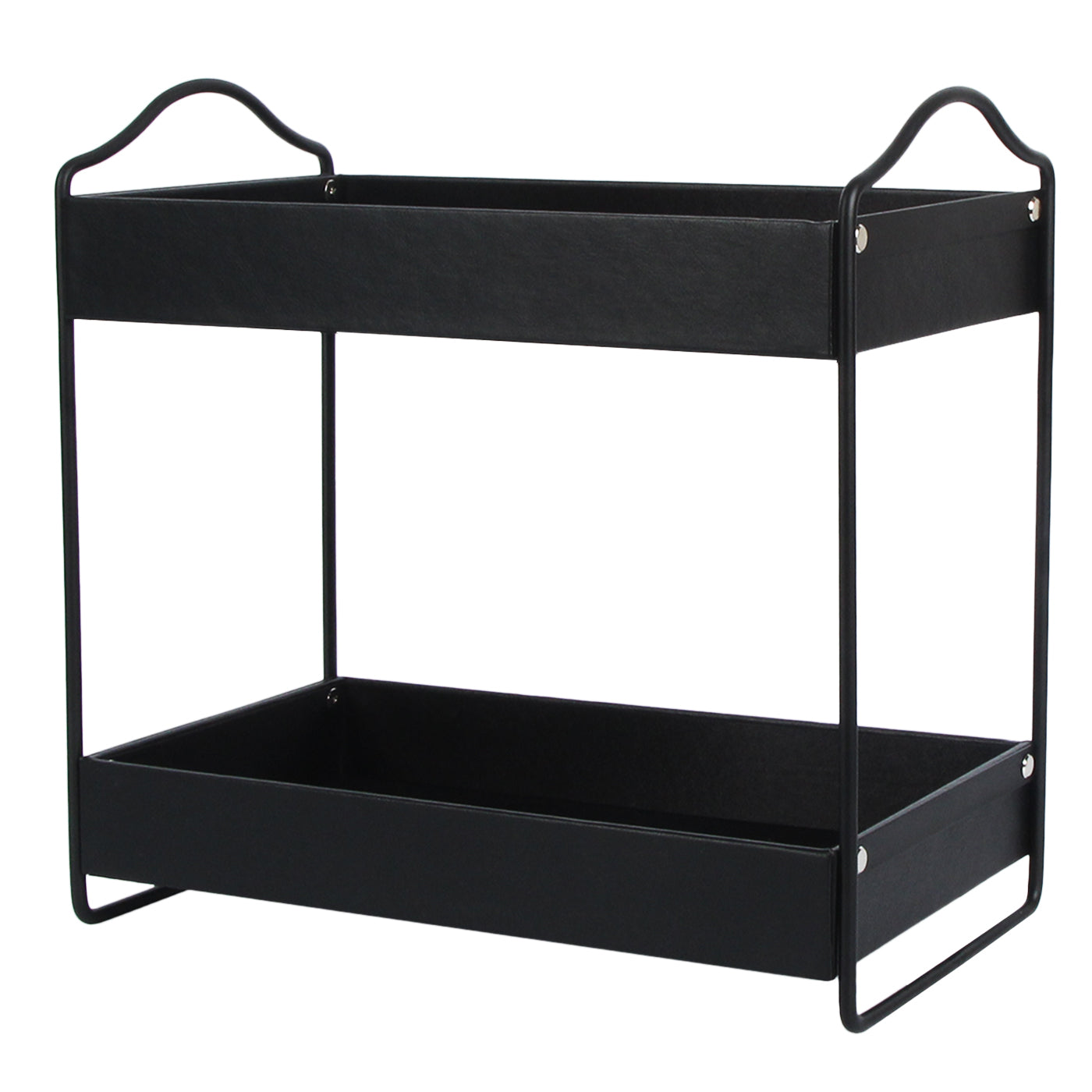 Jackcube Design Bathroom scaffale 2 ripiani nero pelle