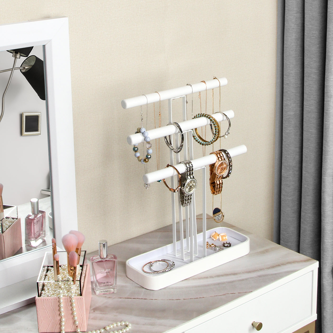 Jackcube Design Makeup Jewelry albero gioielli 3 piani bianco