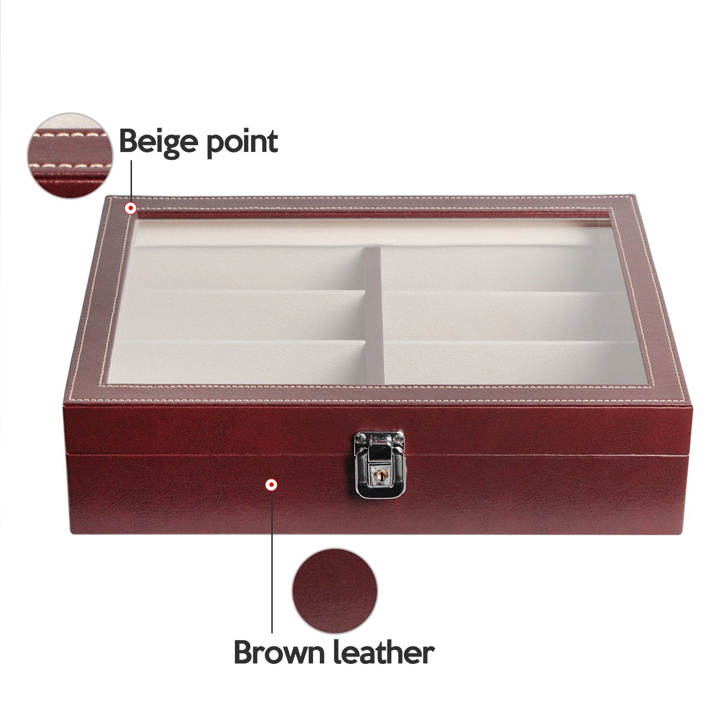 Jackcube Makeup & Jewelry Porta Occhiali Marrone 8 Scomparti