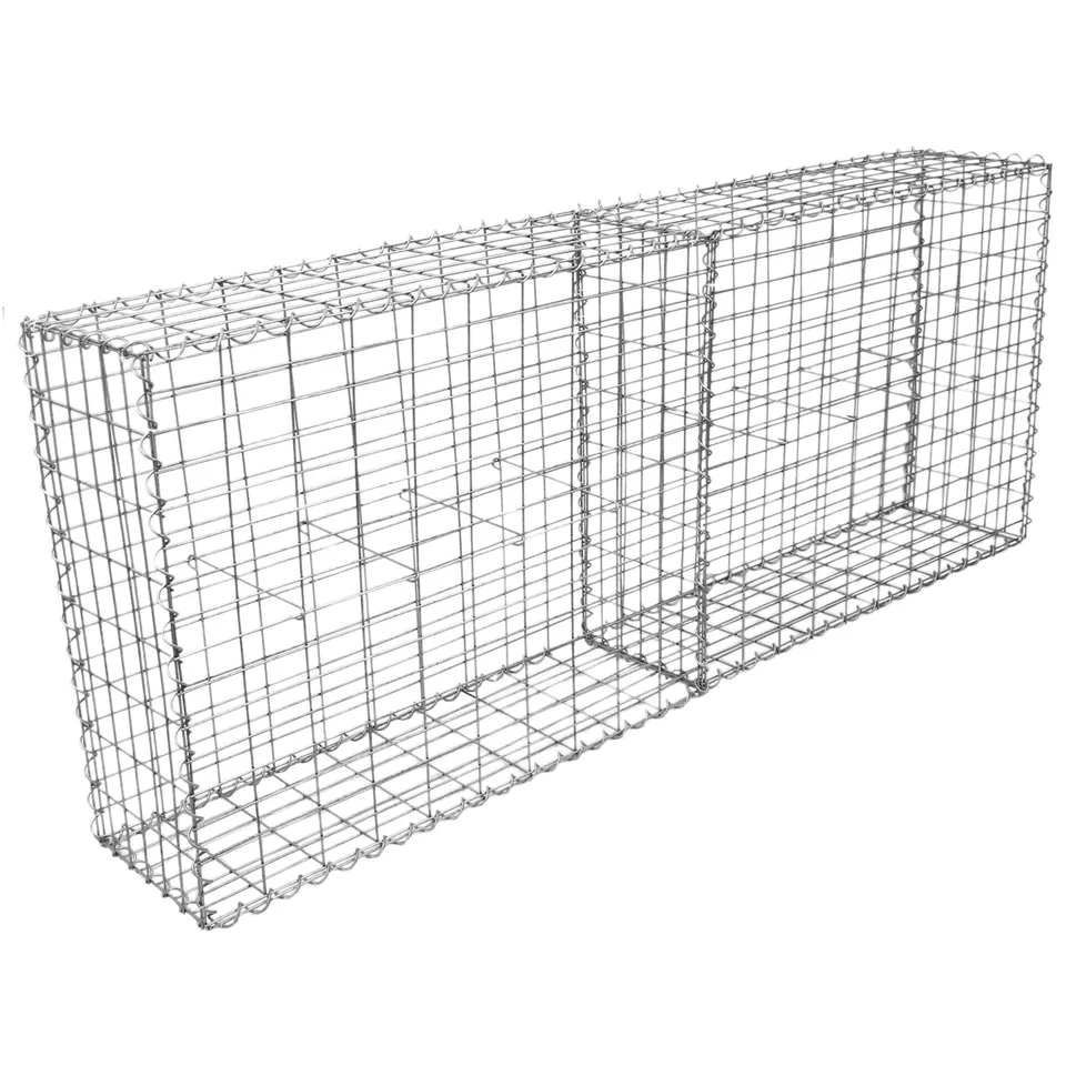 Q-Rax Gabbioni Sassi Legna 100x95x30 cm 2 Pezzi Zincati