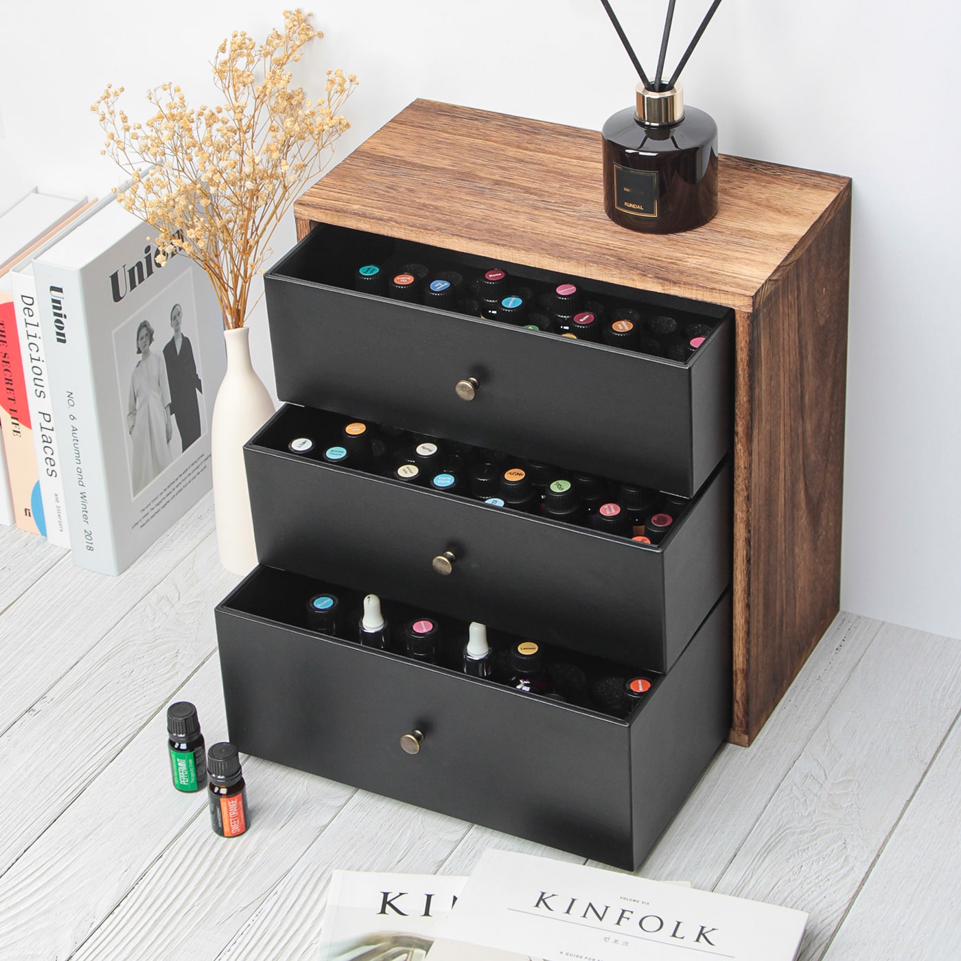 Jackcube Design Makeup Organizer Oli Essenziali Nero 3 Cassetti
