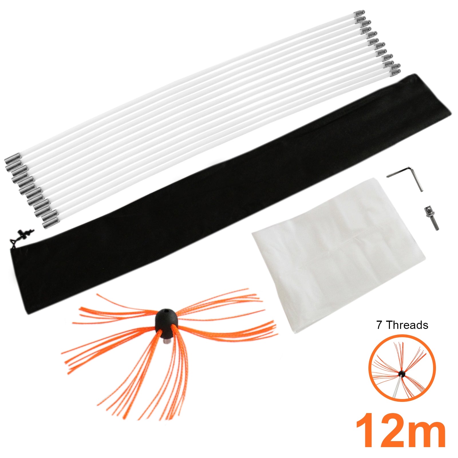 MaxBlast Scovolo Spazzacamino 12 m in Nylon per Trapano
