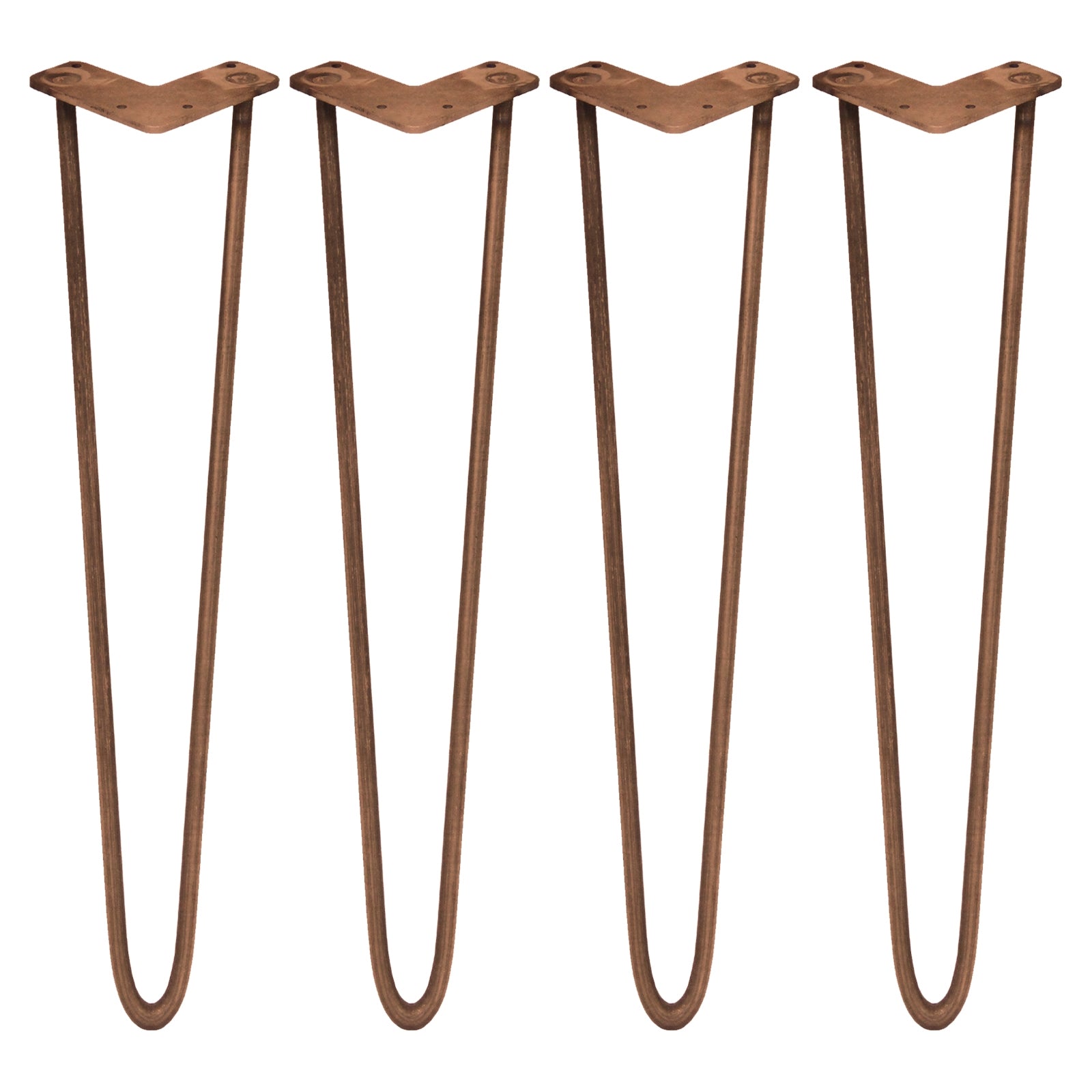 Q-Rax Gambe Tavolo Forcina 71 cm Rame Antico 4 Pezzi 10 mm