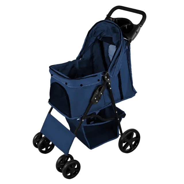 Q-Rax Passeggino Animali Blu Navy Pieghevole 15 kg