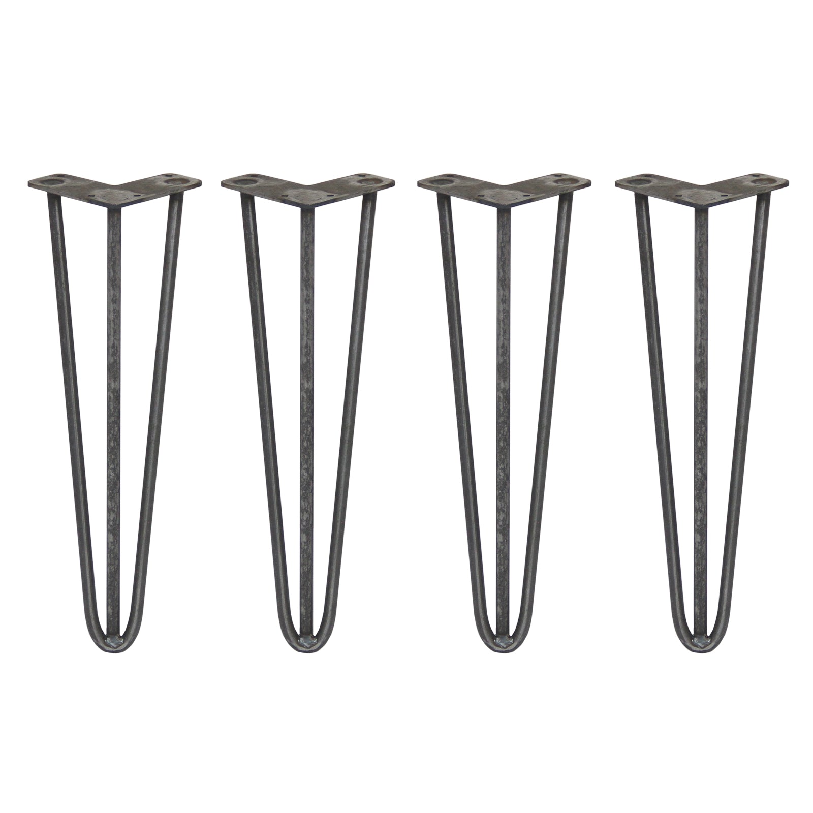 Q-Rax Gambe Per Tavoli Forcina 40,6cm 3 Rebbi Acciaio Naturale 4pz