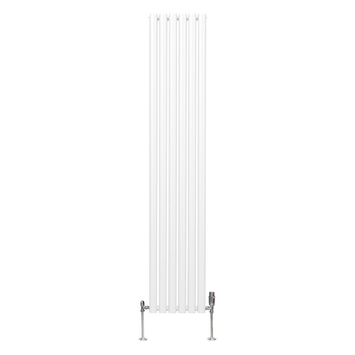 Q-Rax Radiatore Colonna Ovale 1800x360mm bianco con valvole