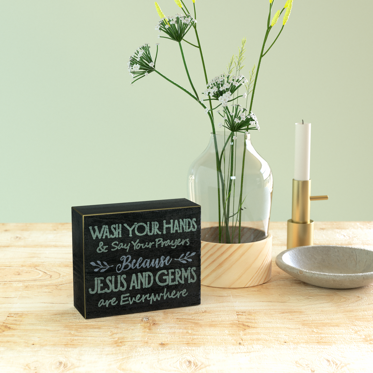 Jackcube Design Bathroom Targa Bagno Legno Nero da Appoggio Parete