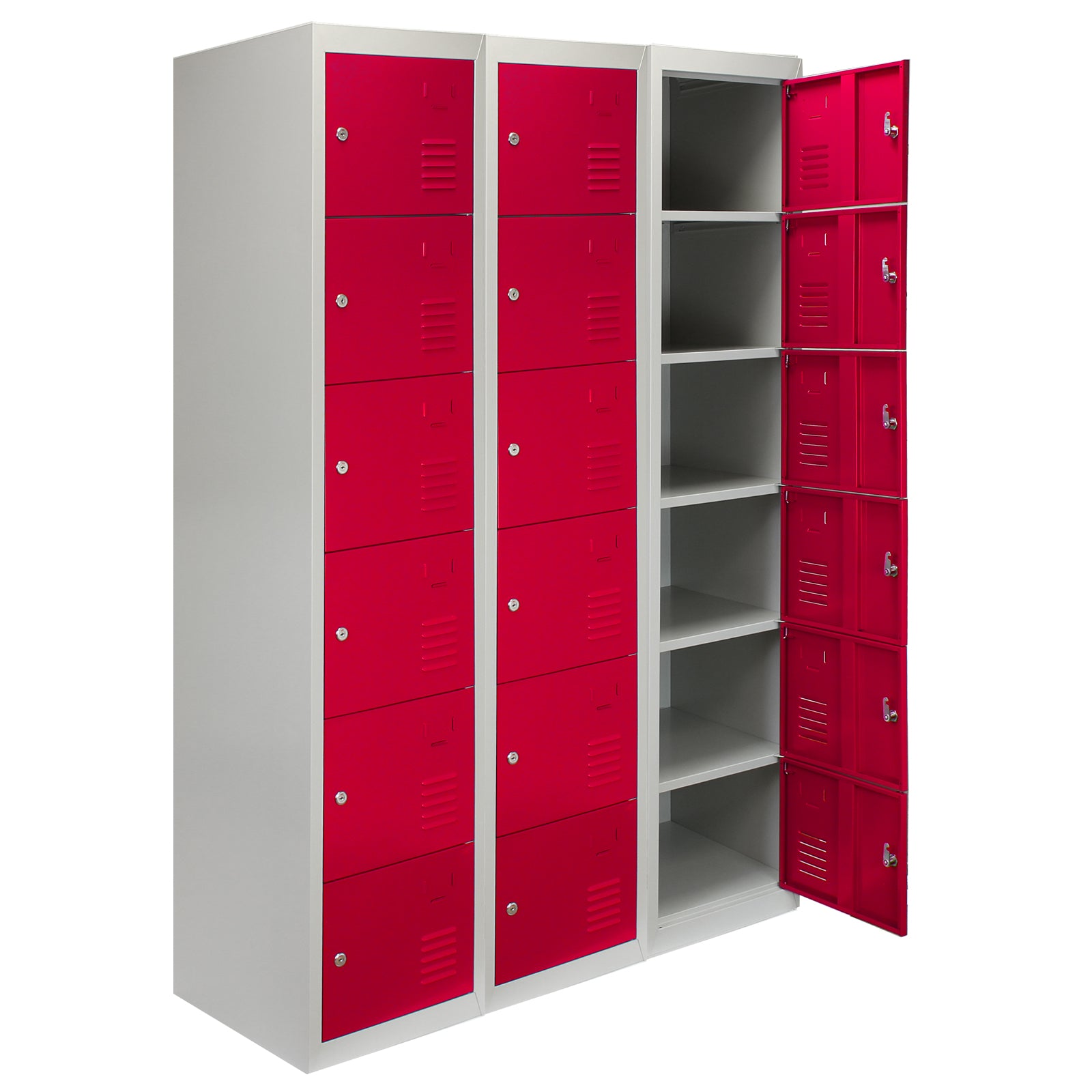 Q-Rax Strumenti da Banco armadietto 6 porte rosse 3 pezzi