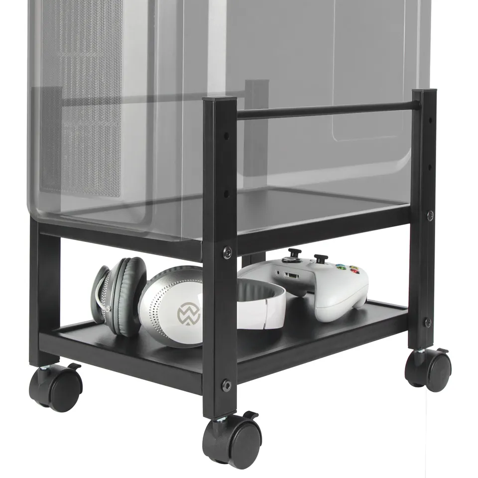 Jackcube Design Home Office supporto PC 2 ripiani nero