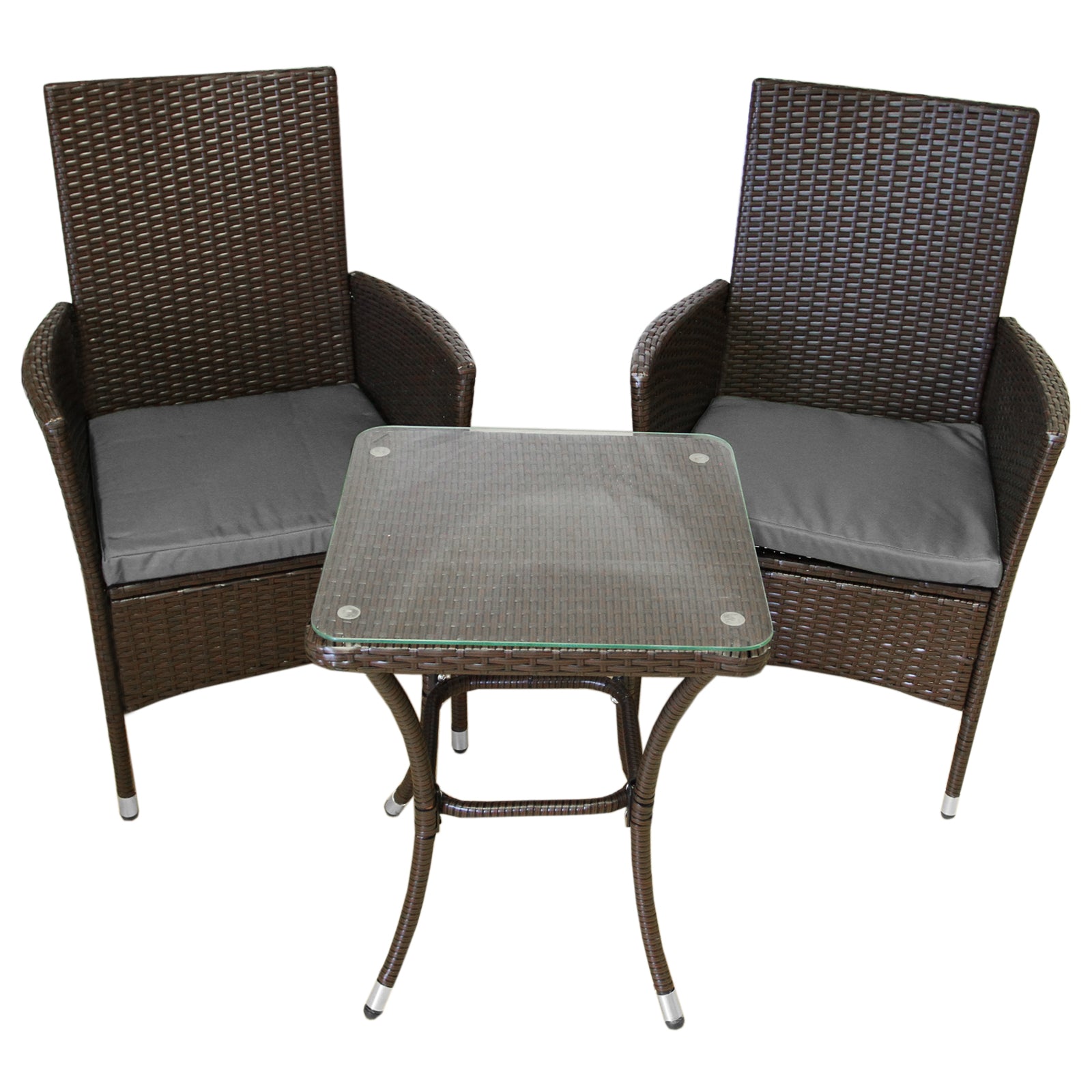 Q-Rax Mobili Esterno Jardí set bistrot rattan marrone 2 posti