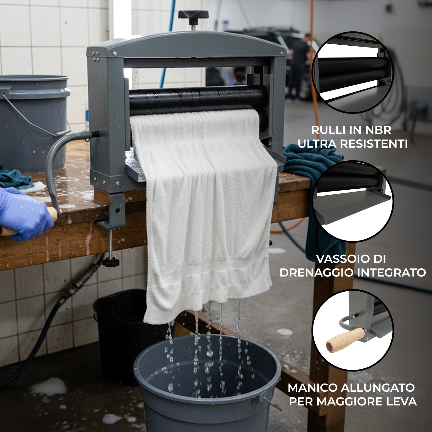 Q-Rax Accessori casa strizzatore manuale indumenti acciaio