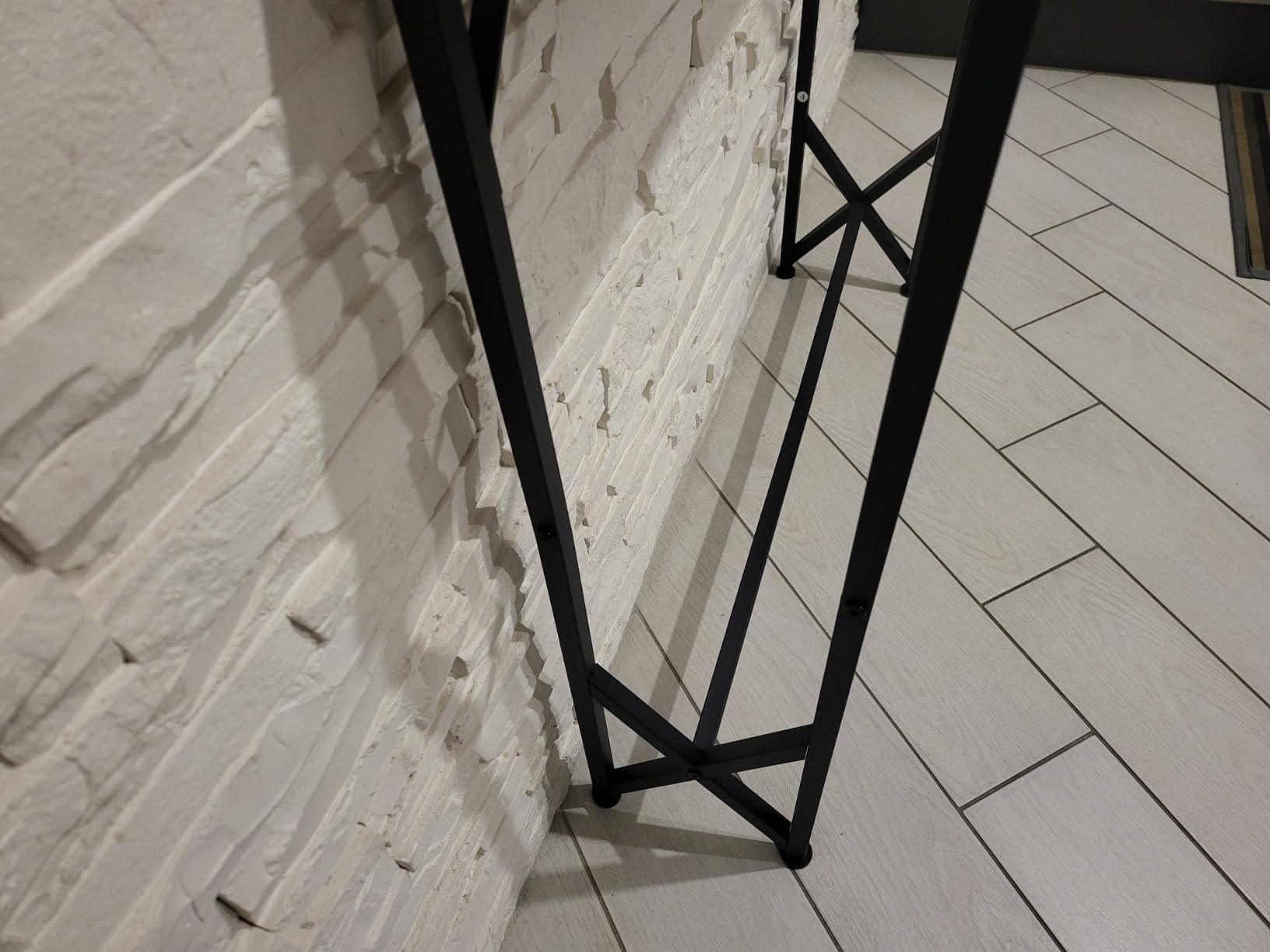Meltrck Tavolo Consolle Vintage 80x20x80 Legno Metallo Sottile