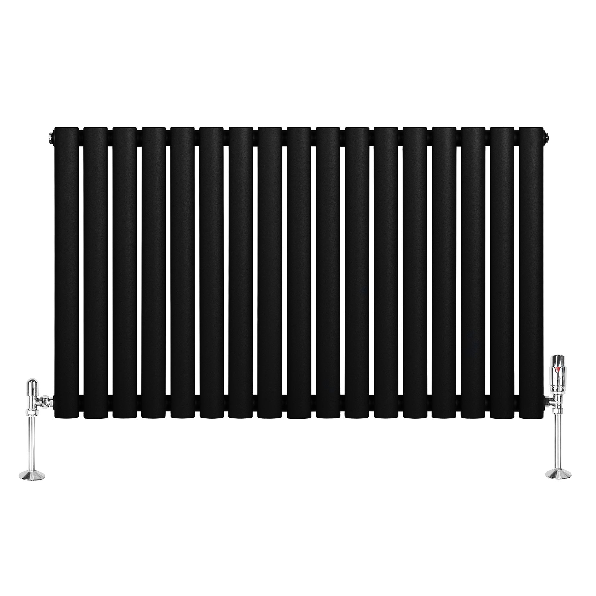Q-Rax Radiatore Ovale Nero 600x1020 mm Valvole Incluse