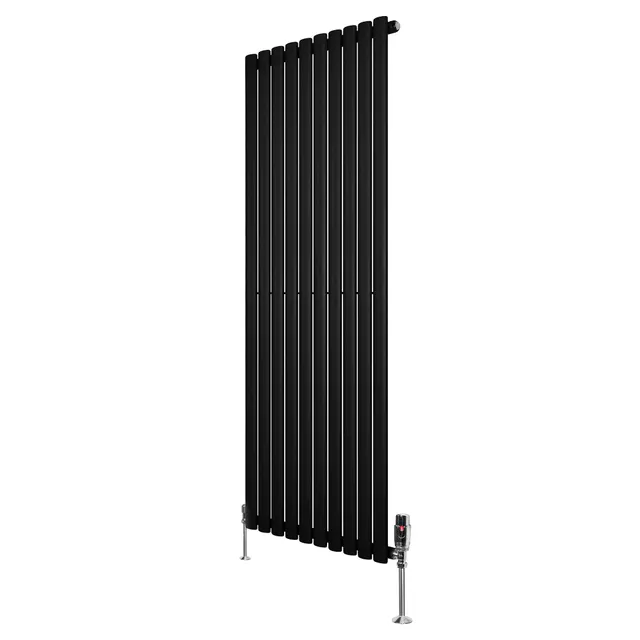 Q-Rax Radiatori Tradizionali Radiatore 1600x600 Nero Valvole