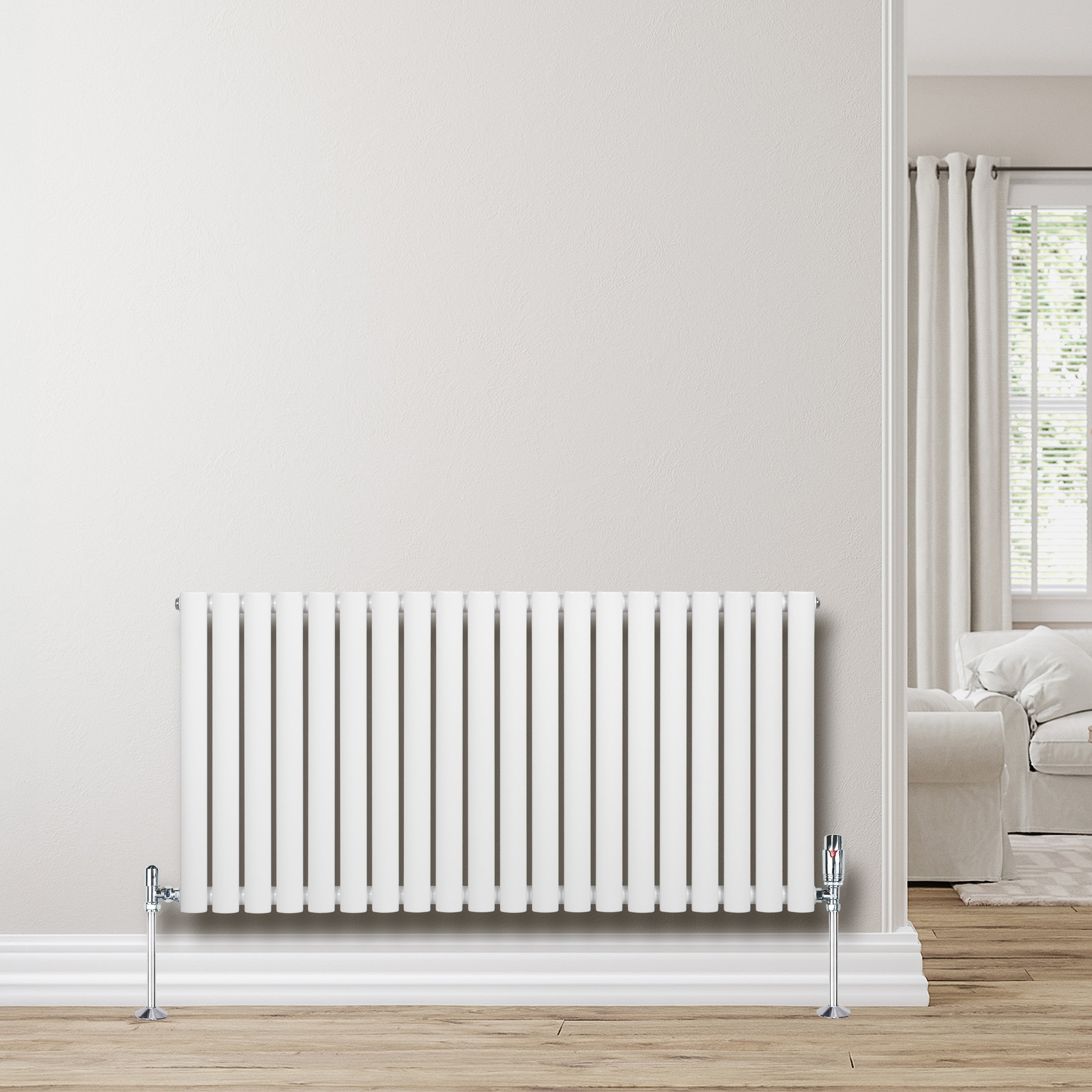 Q-Rax Radiatore Ovale Colonna Singola 600x1200 mm bianco