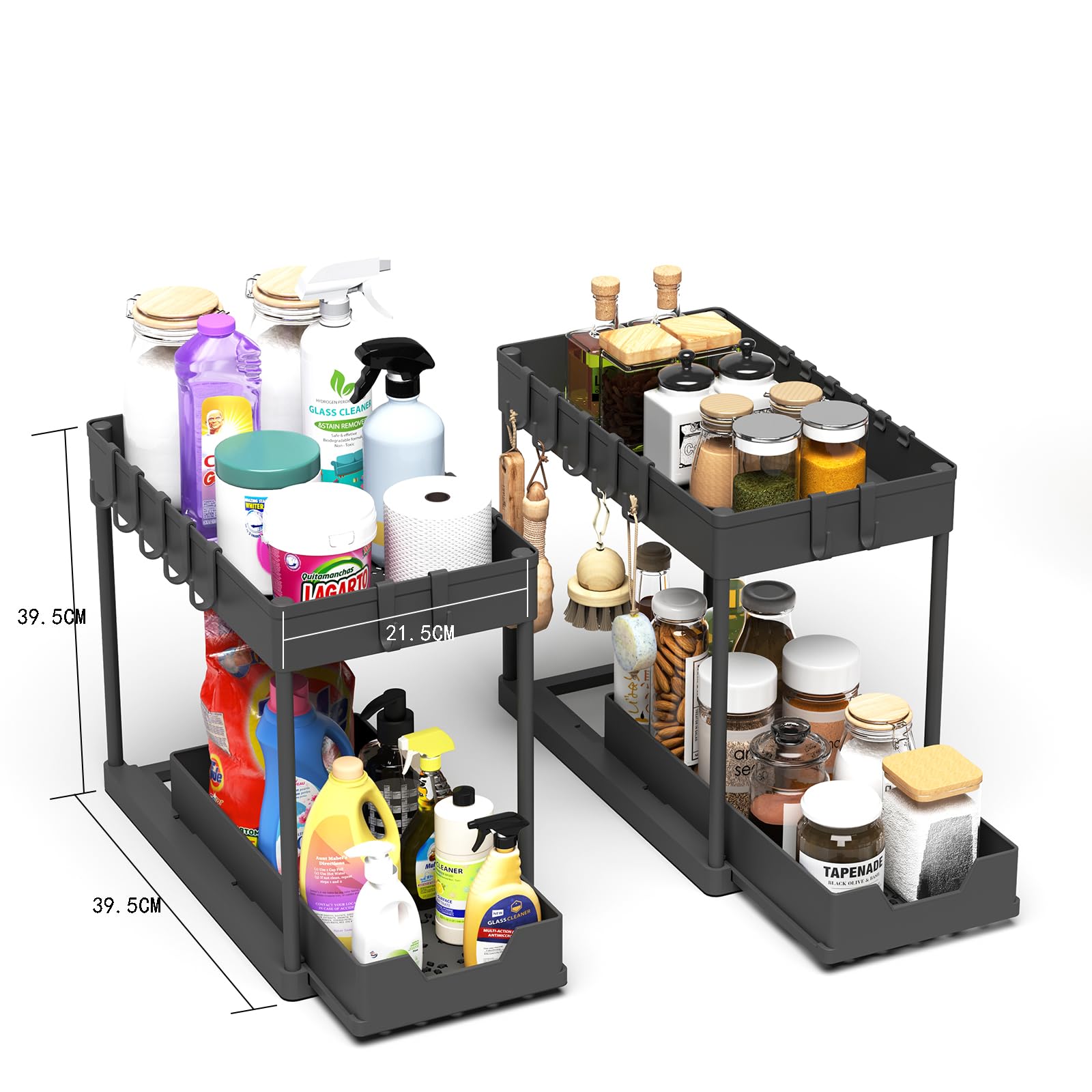 Meltrck Organizer Sottolavello Estraibile 2 Pezzi Bianco 2 Livelli