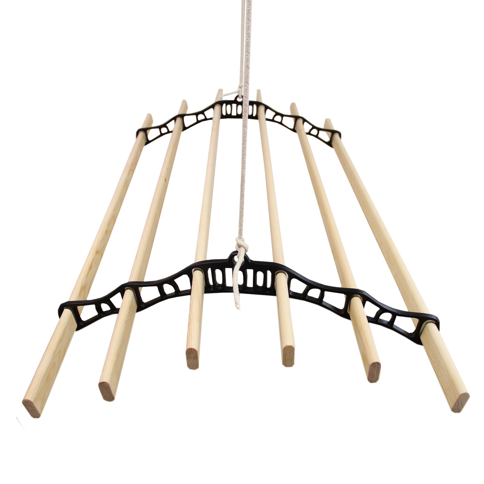 Q-Rax Stendibiancheria da soffitto nero legno 150 cm
