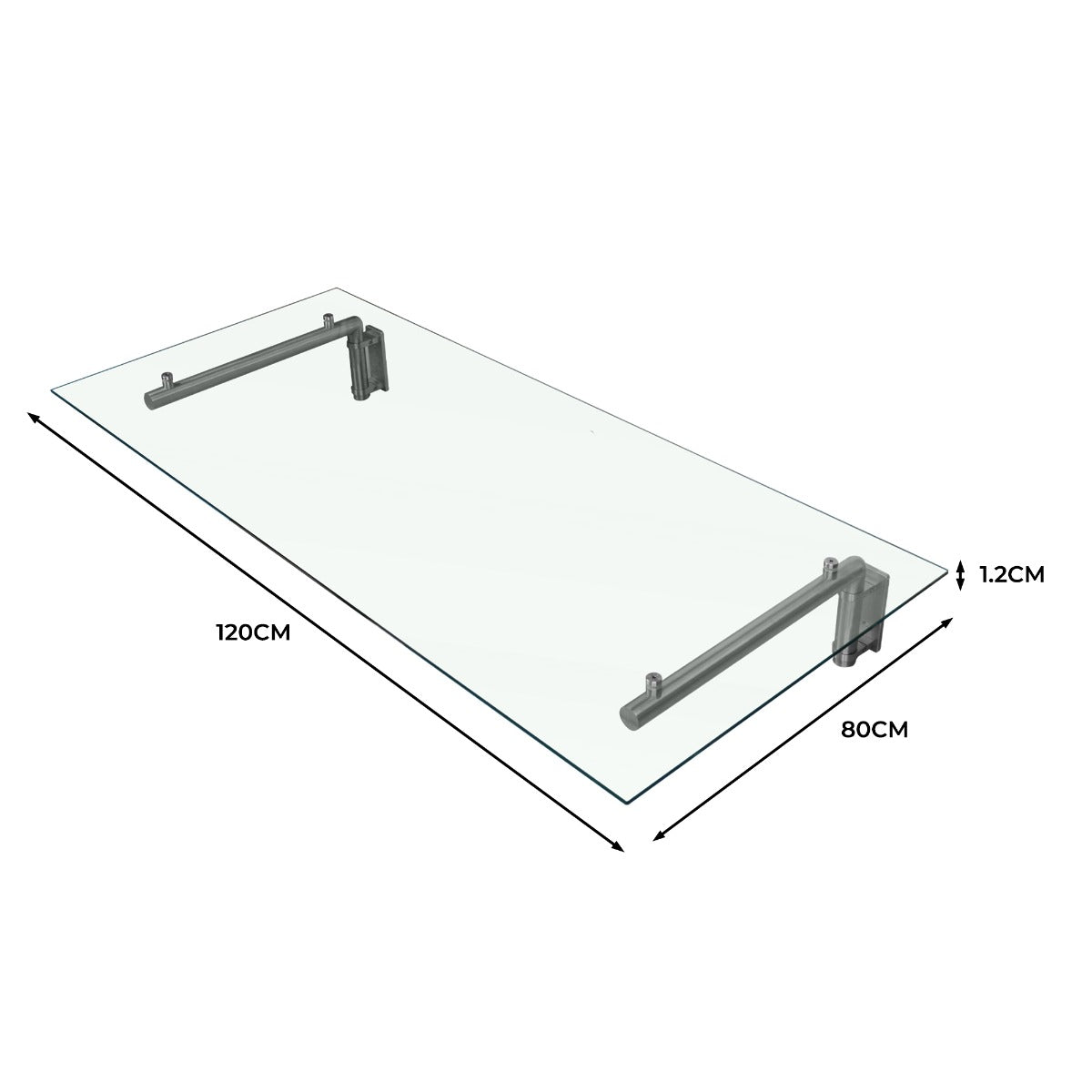 Q-Rax Deposito all'Aperto Pensilina Vetro 120x80 cm Inox 8 mm
