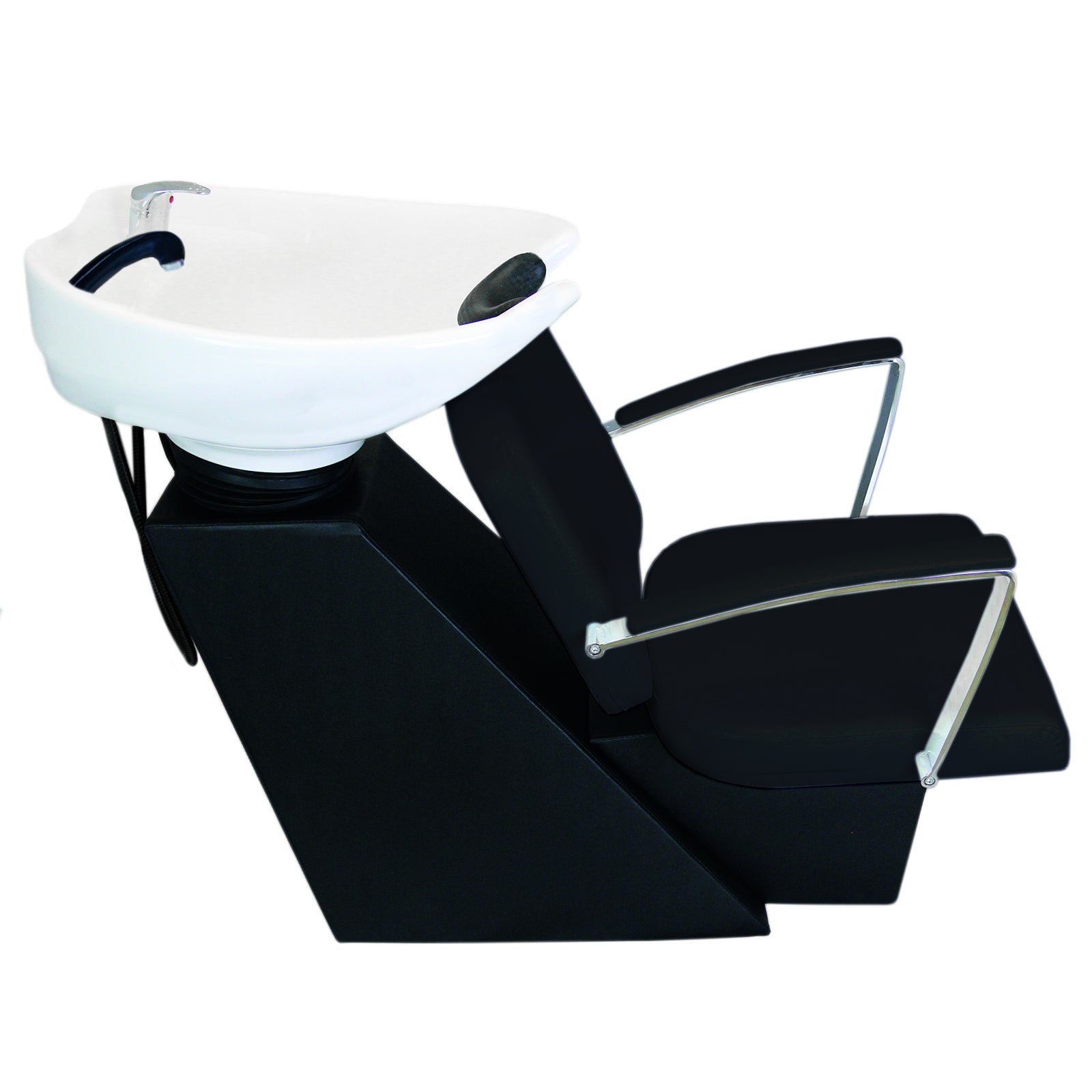 Q-Rax Poltrona Parrucchiere Shampoo Nero Lavello Ceramica