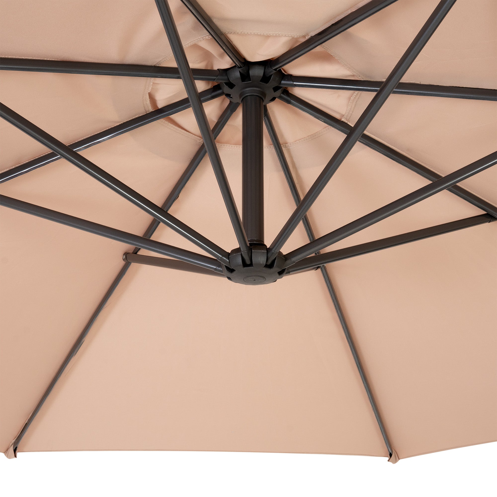 Q-Rax Ombrellone Decentrato 3m Beige con 4 Pesi