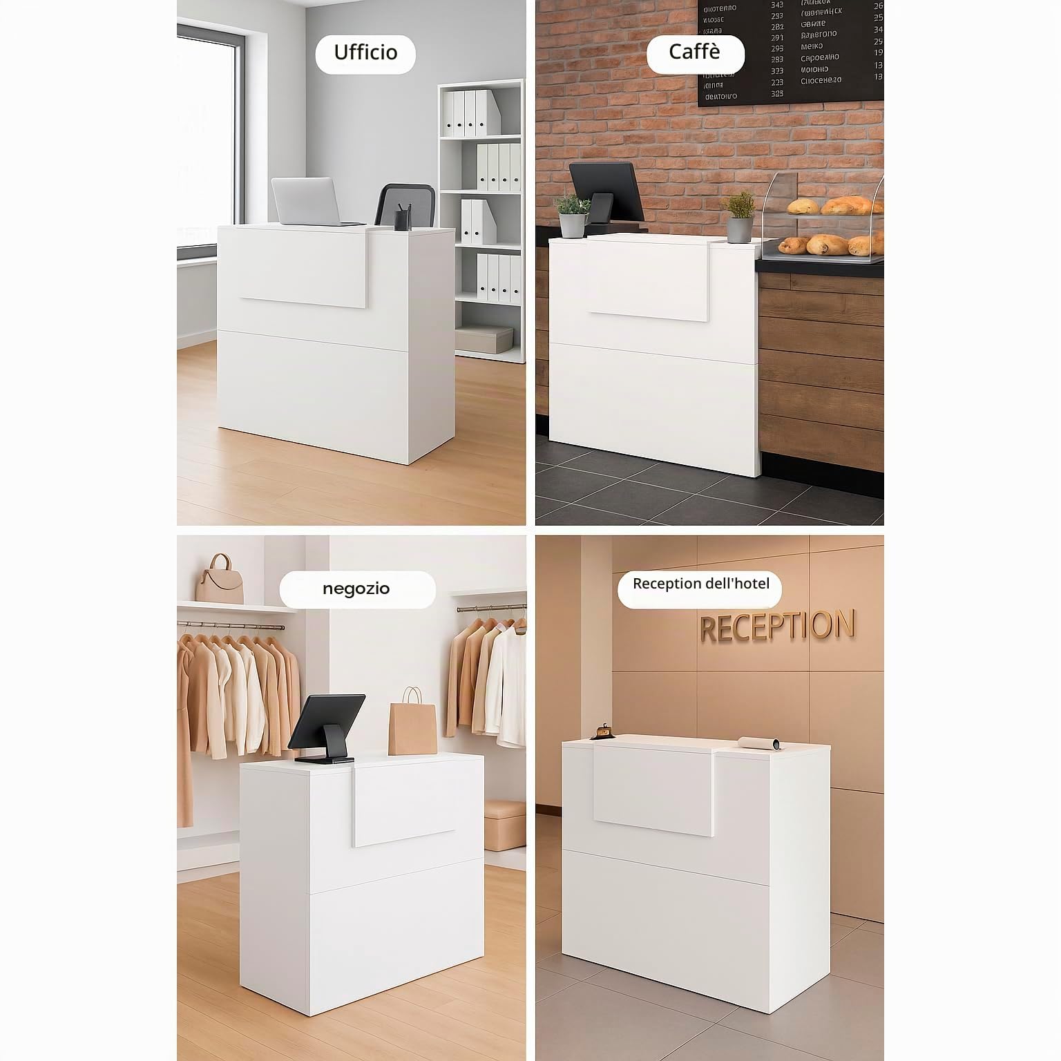 Henor Banchi bancone OJA 80x50x107 cm bianco quercia Stel